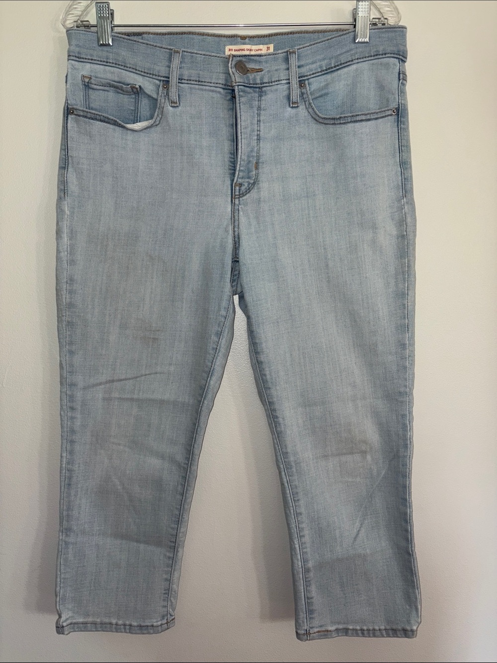 Levi's Light Blue Cropped Women's Stretch Jeans - 31 -